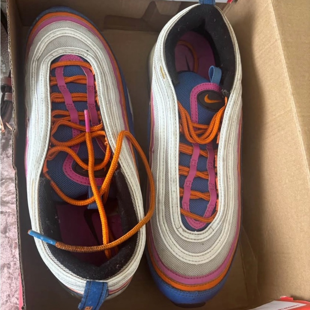 Nike Air Max 97 with Orange and Blue Accents